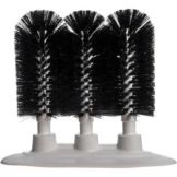 Carlisle Sparta&reg; Black, 8" Triple Glass Washer Brushes