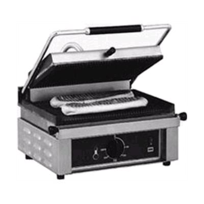 Panini 3kW Grooved Surface Single Panini Grill, 208 / 240V, 17x17x22