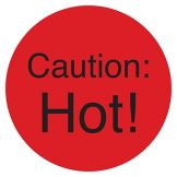 DayMark DuraMark Red 1" "Caution: Hot!" Deli Label