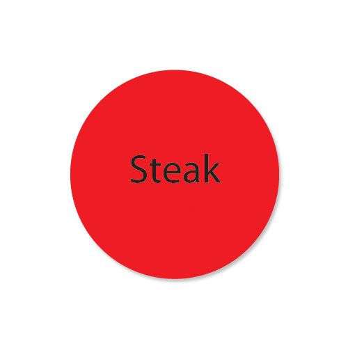 DayMark DuraMark Red 1" "Steak" Deli Label