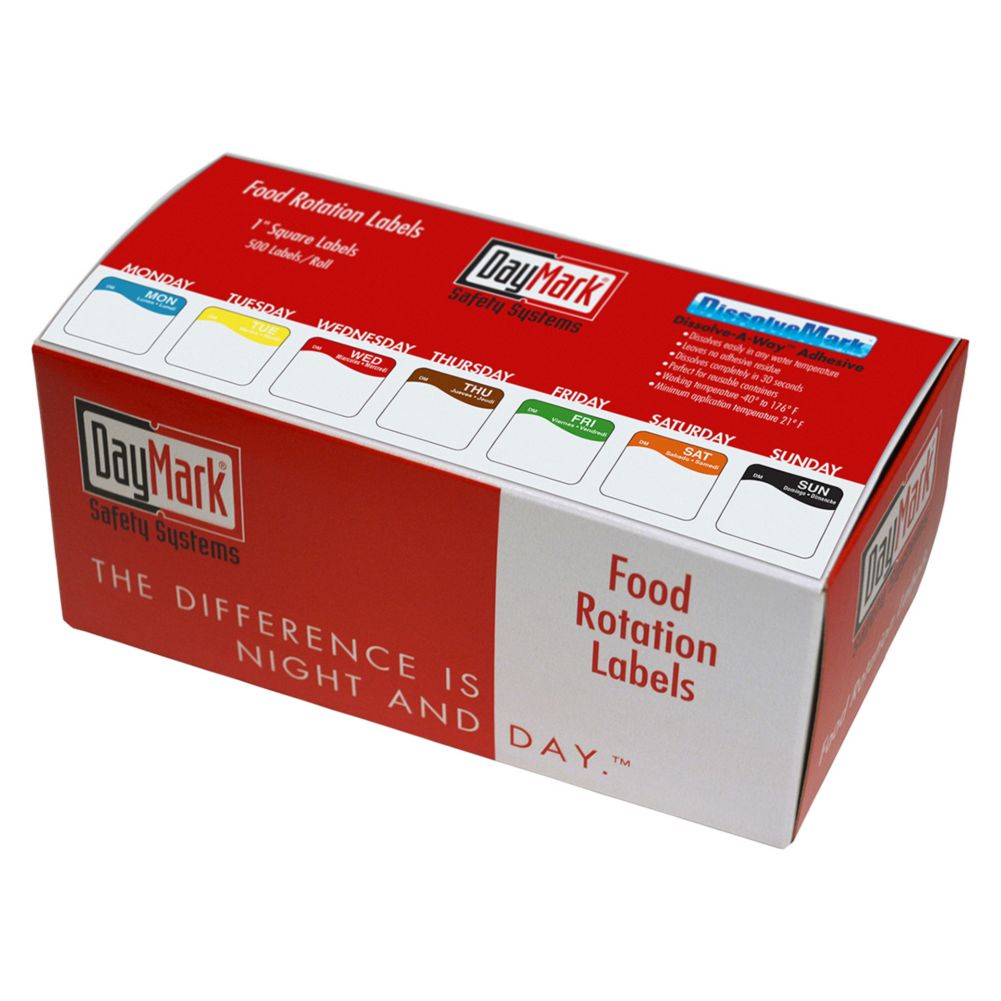 DayMark DissolveMark&trade; Monday - Sunday 1 x 1 Day Dot Box