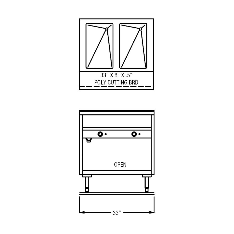 Randell&reg; 33" 120V Electric Sealed Well Hot Food Table