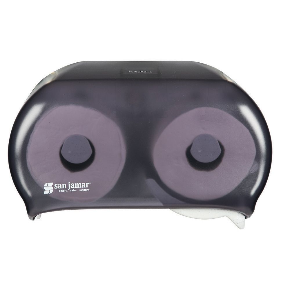 San Jamar&reg; VERSATWIN&reg; Black Pearl Bath Tissue Dispenser