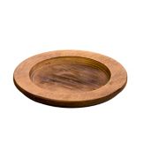 Lodge 8" Round Walnut Stained Wood Underliner