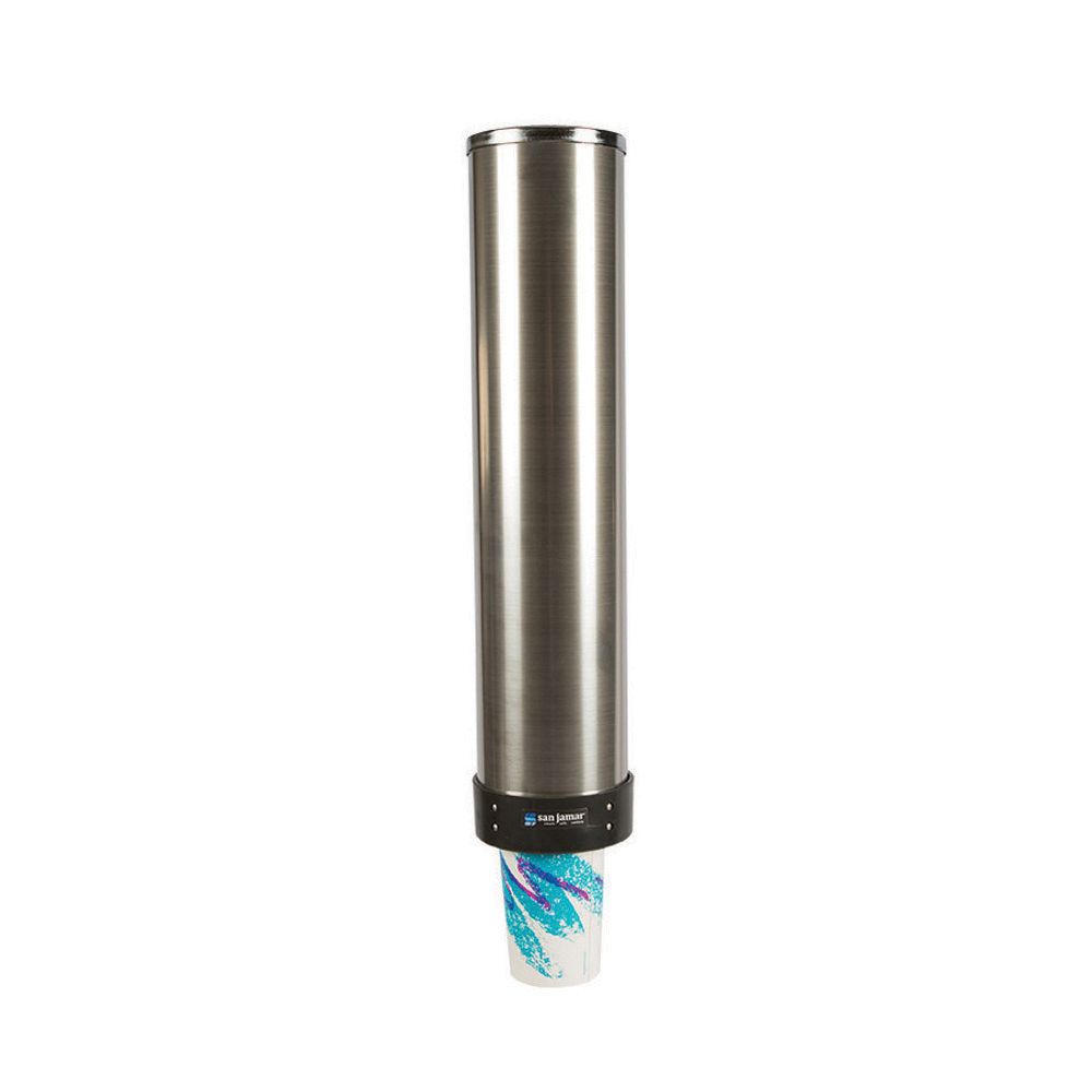 San Jamar&reg; Pull-Type Beverage Cup Dispenser for 32-46 Oz. Cups