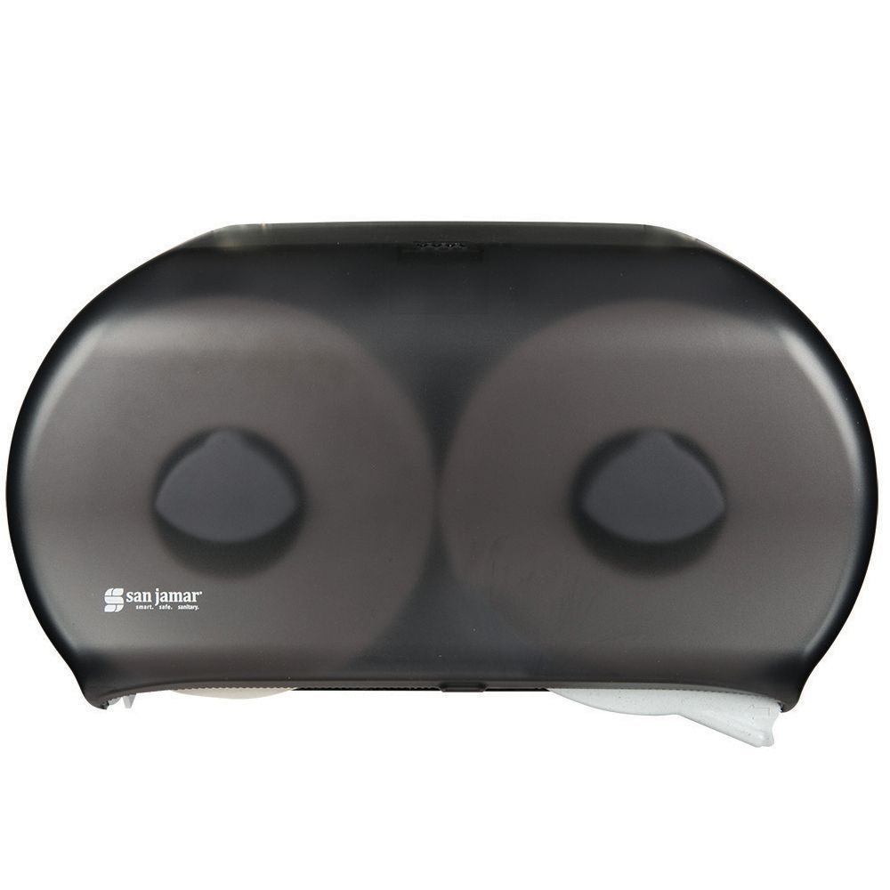 San Jamar&reg; Black Pearl Twin 9" Jumbo Bath Tissue Dispenser