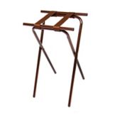 Central Specialties Deluxe Steel 31"H Tray Stand w/ Walnut Finish