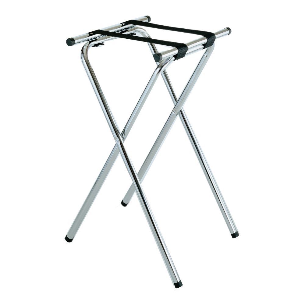 Central Specialties 31"H Deluxe Chrome Tubular Steel Tray Stand
