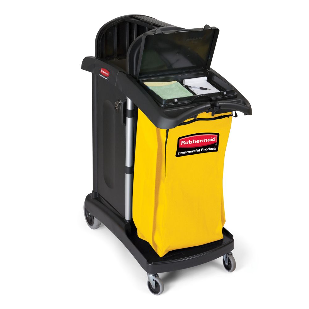 Rubbermaid&reg; High Capacity Black Janitor Cart