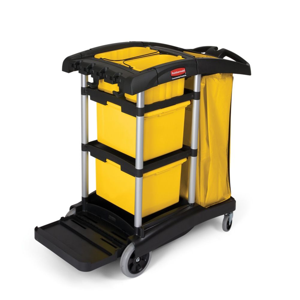 Rubbermaid&reg; High Capacity Black Janitor Cart