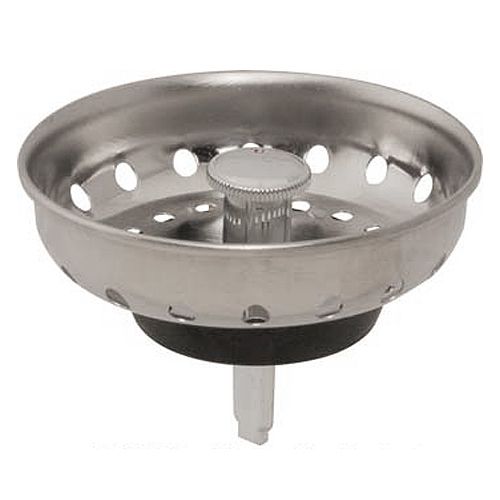 S/S Universal Sink Baskets W/Fixed Plastic Post, Fits 3-1/2 Drains