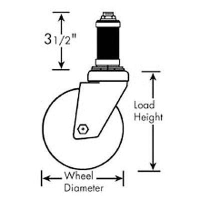 Replacement Standard Duty Caster W/Plain Bearings, W/O Brake, 5"
