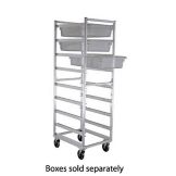 Full Height Mobile Poly Box Rack, Open Sides