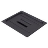 Cambro&reg; Camwear&reg; Black Half-Size Food Pan Cover with Handle