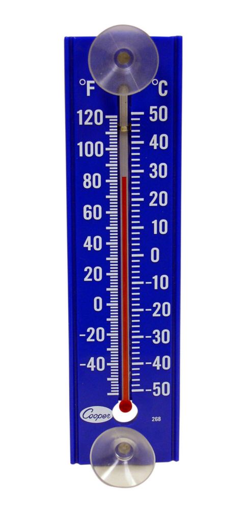 Cooper Atkins -40-120F Glass Tube Indoor / Outdoor Wall Thermometer