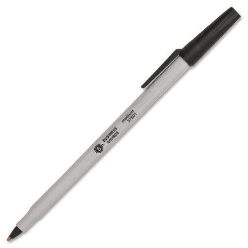 BIC&reg; Stic&reg; Round Long Lasting Black Medium Ball Point Pen