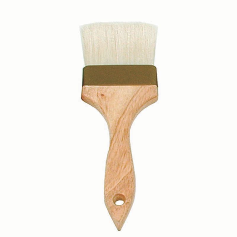Update International Flat Nylon Pastry Brush w/ 3" Boar Bristles
