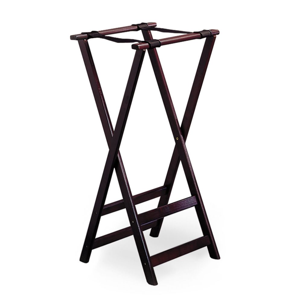 Tablecraft 32" Tall Mahogany Finish Teak Wood Tray Stand