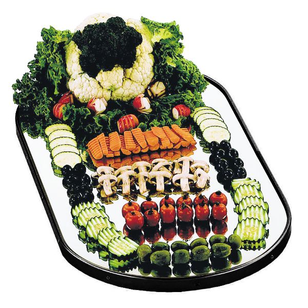 Lakeside&reg; Geneva Mirrored Oval Display Tray, 16 x 32"