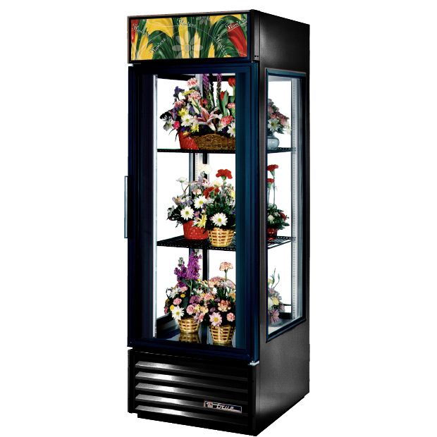 True&reg; Copper 1-Swing Door Glass End Floral Case, 23 Cubic Ft