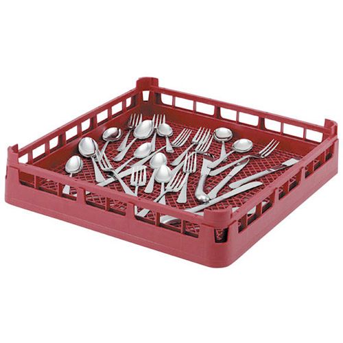 Vollrath Red Full Size 18-1/16 x 18-1/6 x 4-1/8" Flatware Rack