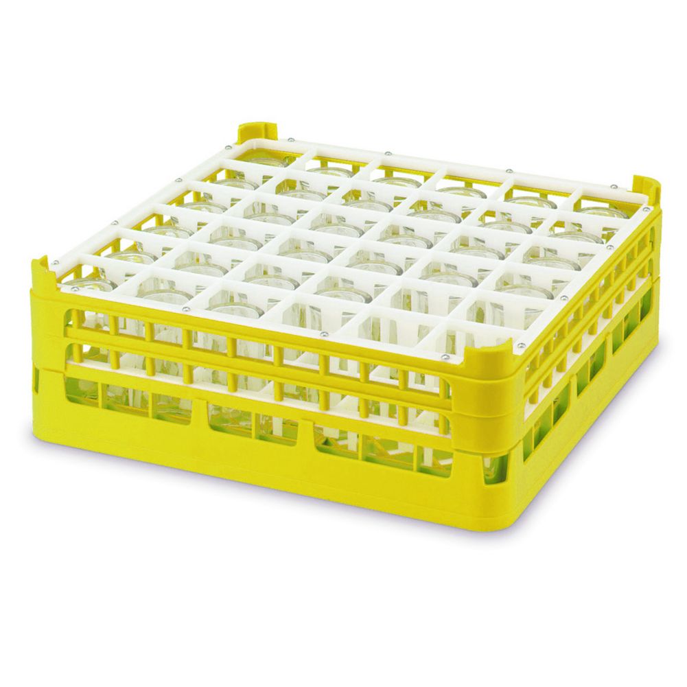 Full Size Medium Plus 36-Compartment Glass Rack, Gold