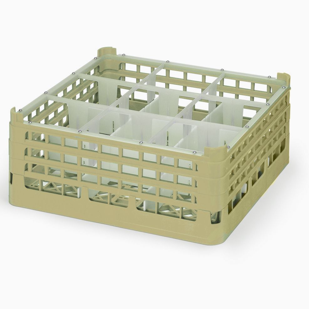Full Size Tall Plus 9-Compartment Glass Rack, Cocoa