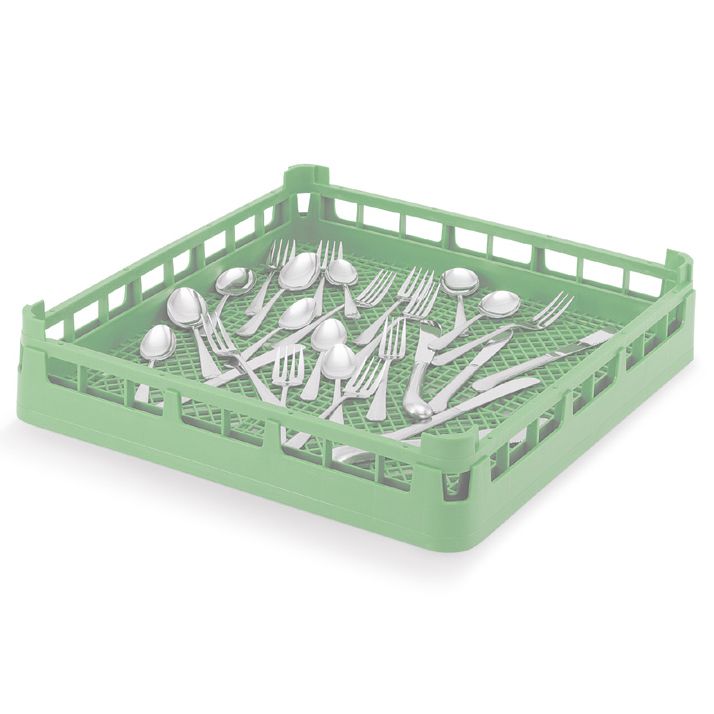 Full Size Flatware Rack, Light Green, 18-1/16 x 18-1/6 x 4-1/8