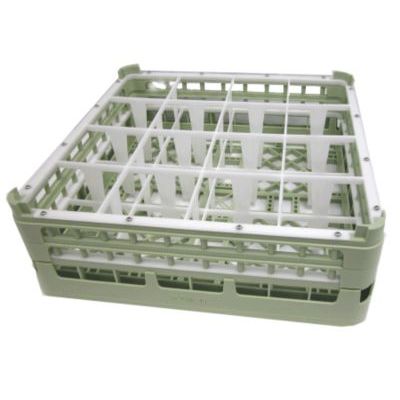 Full Size Medium 49-Comp Glass Rack, Light Green, 20 x 20 x 5-5/8