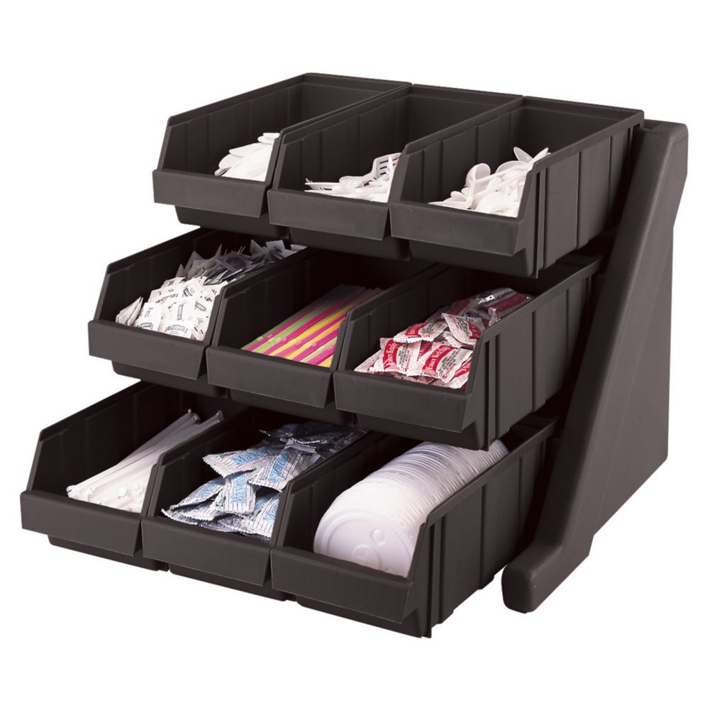 Cambro Versa Black 9-Bin Organizer Rack