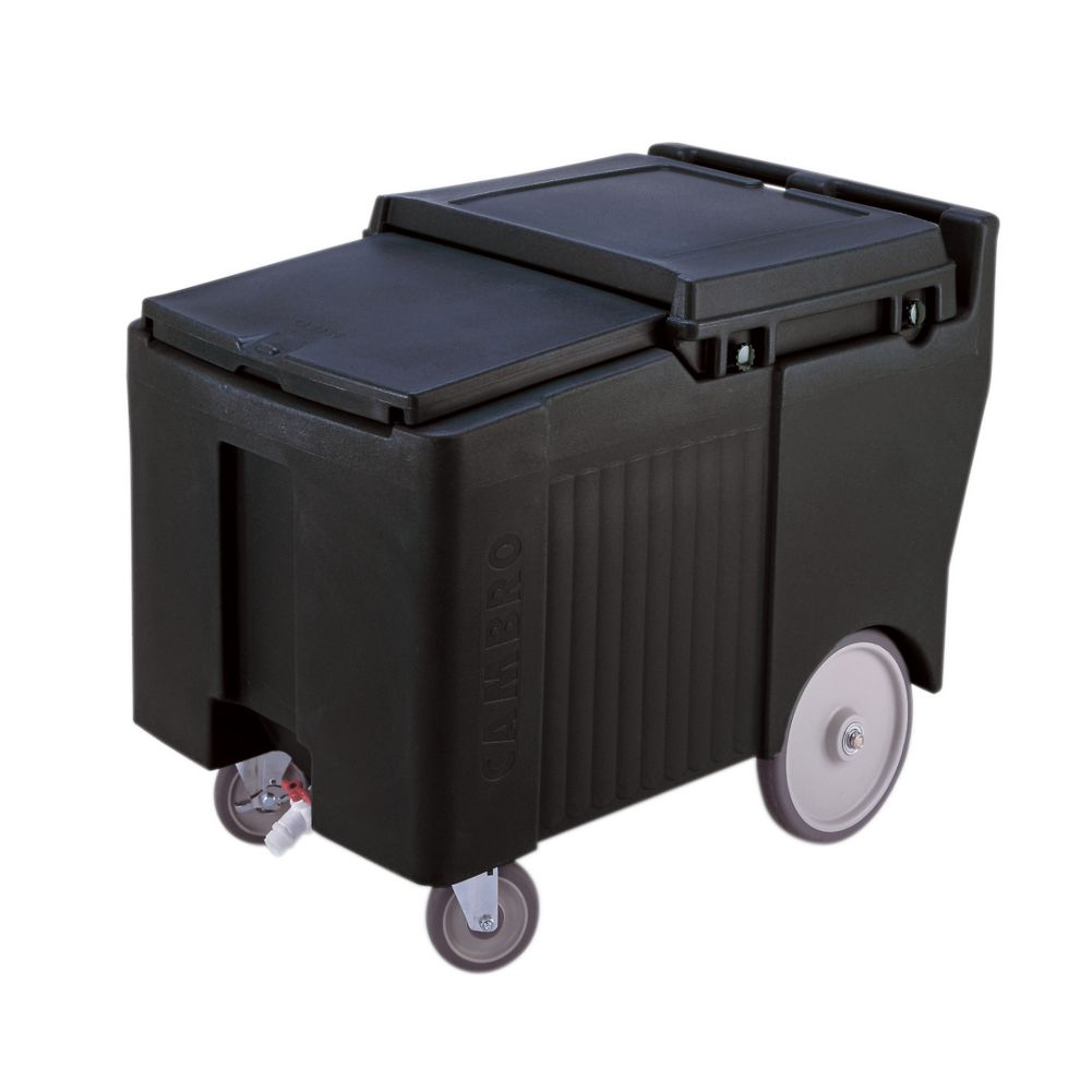 Cambro Standard Height SlidingLid Ice Caddy, Black, 175 lbs