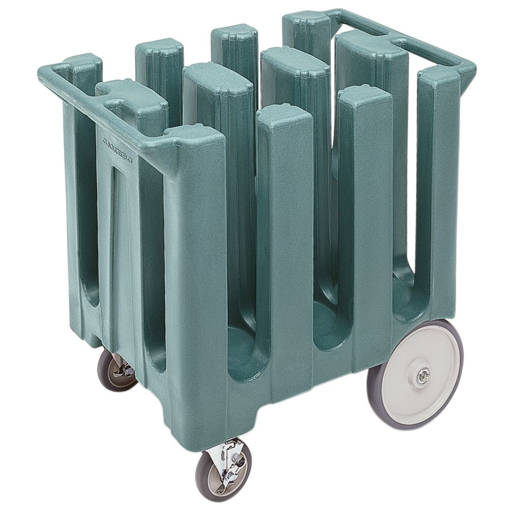 Cambro Slate Blue Fixed 6-Column Dish Caddy, Max Plate Size 7"