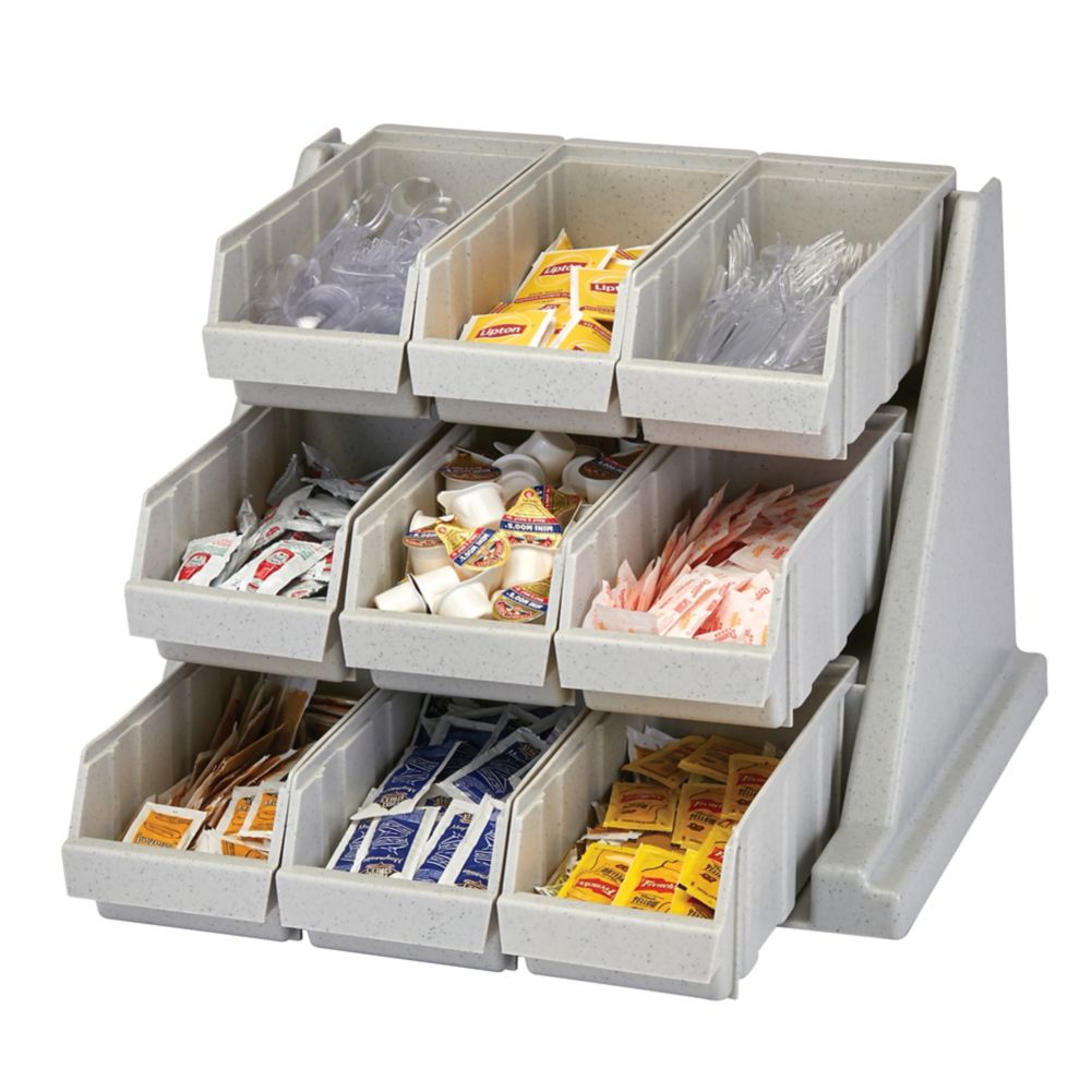 Cambro Versa Speckled Gray 9-Bin Organizer Rack