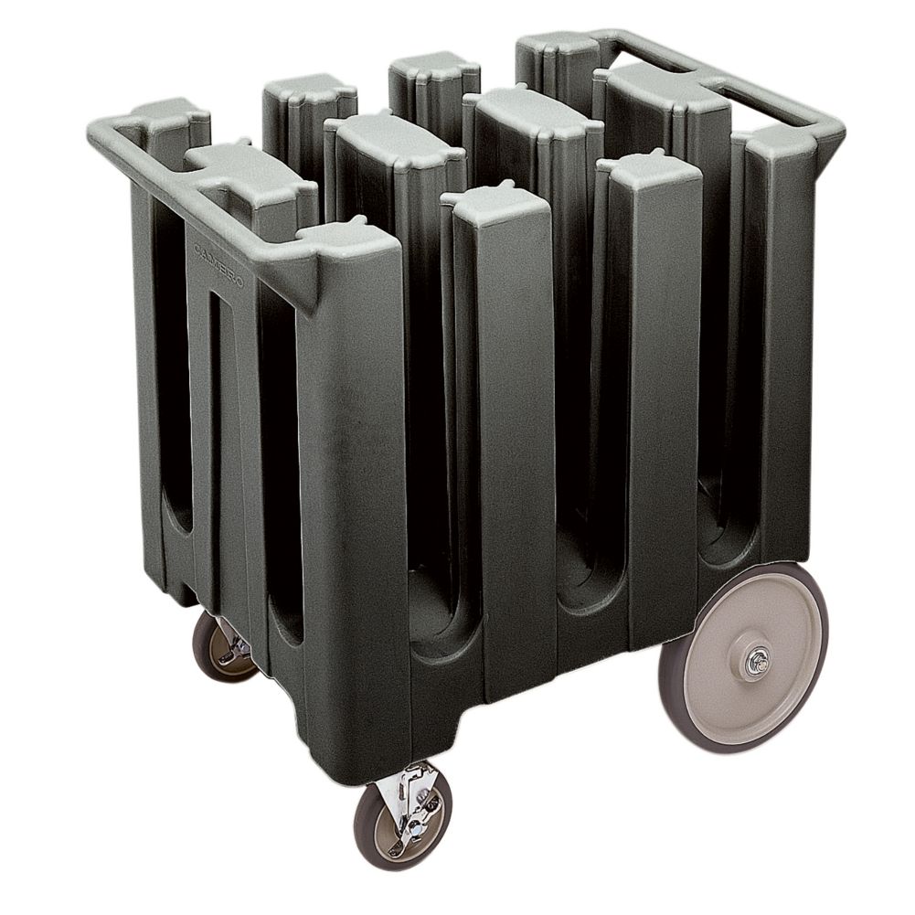 Cambro Black Fixed 6-Column Dish Caddy, Max Plate Size 5-3/4"