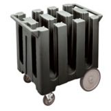 Cambro Black Fixed 6-Column Dish Caddy, Max Plate Size 5-3/4"