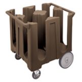 Cambro Dark Brown Fixed 4-Column Dish Caddy