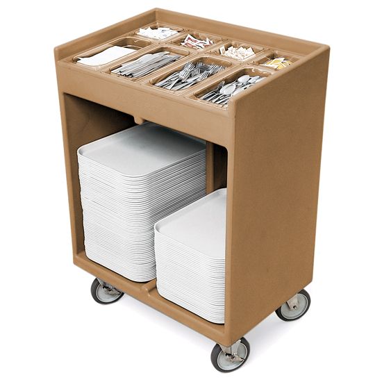 Cambro Coffee Beige Tray / Silver Cart, 180-200 Tray Capacity