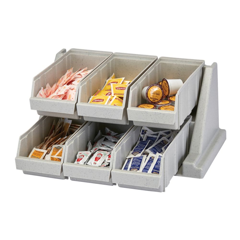 Cambro Versa Speckled Gray 6-Bin Organizer Rack