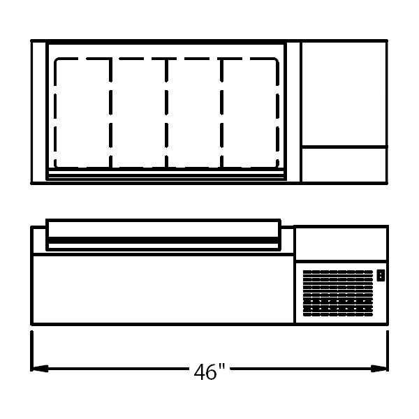 Randell&reg; 46" Refrigerated Countertop Condiment Rail