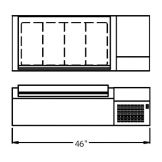 Randell&reg; 46" Refrigerated Countertop Condiment Rail