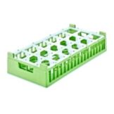 Half Size Medium 18-Compartment Glass Rack, Light Green