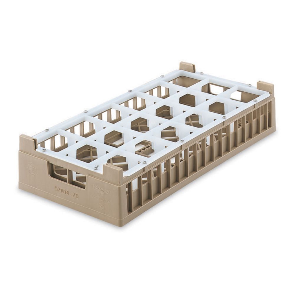 Specialty Half Size Medium 32-Compartment Glass Rack, Cocoa