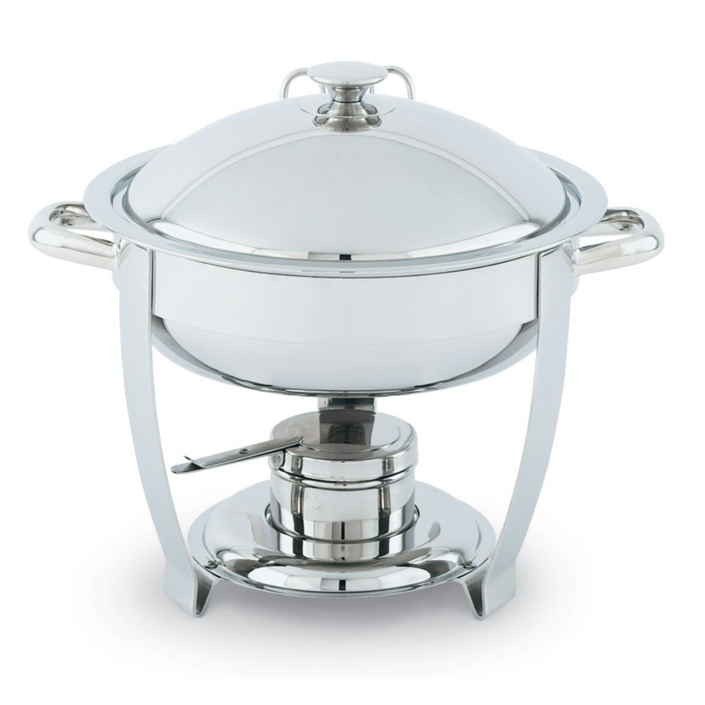 Orion Small Round Mirror Finish S/S Lift-Off Chafer, 4 Qt