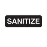 Traex&reg; "SANITIZE" White on Black Symbol Sign