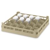 Full Size Medium 20-Compartment Cup Rack, Cocoa, 19-3/4x19-3/4x5-1/2
