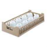 Vollrath&reg; Cocoa 10 x 19-1/4 Half Size 10-Compartment Cup Rack