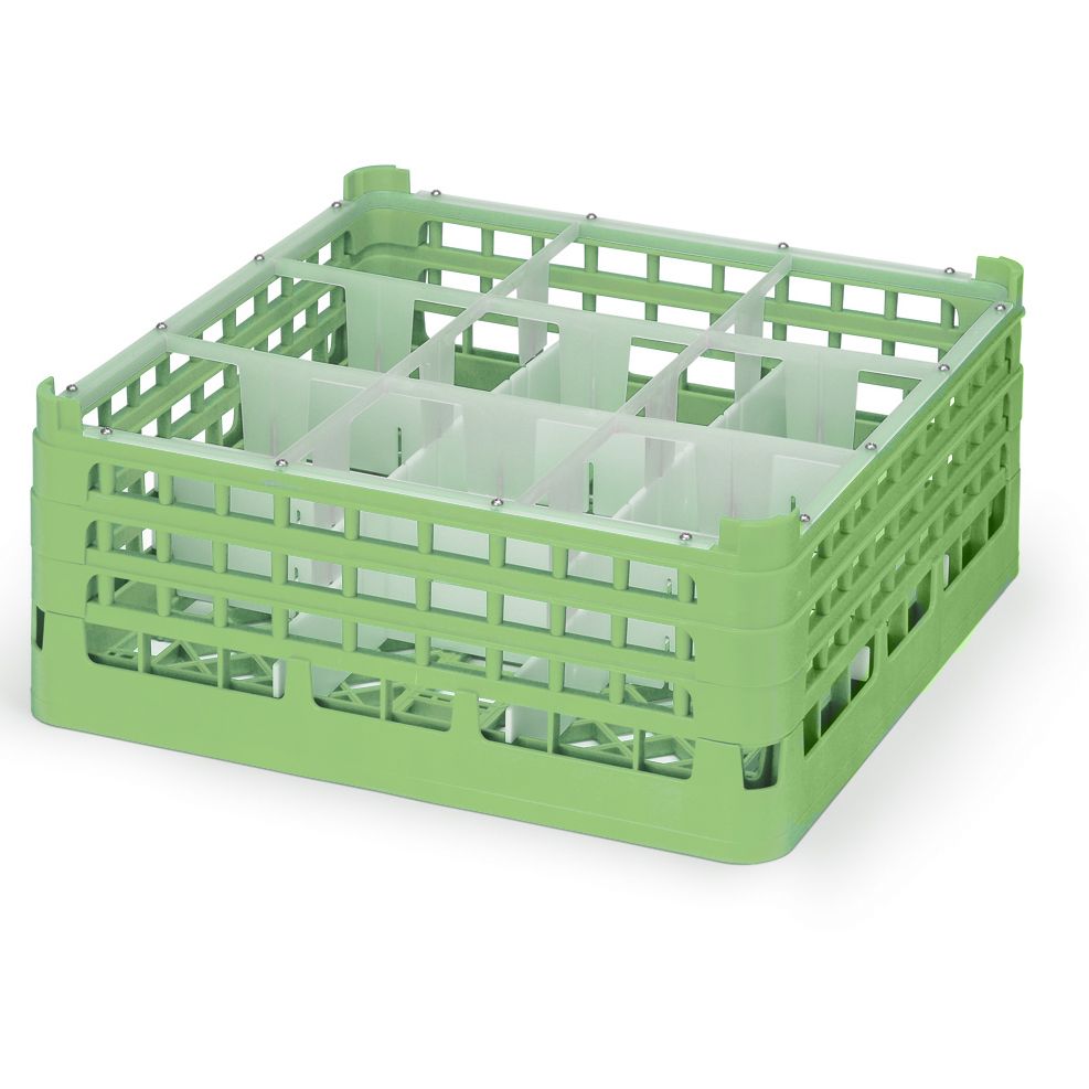 Full Size X-Tall 9-Compartment Glass Rack, Light Green