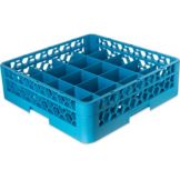 Carlisle&reg; OptiClean 20 Compartment Cup Rack w/ Open Extender, Blue