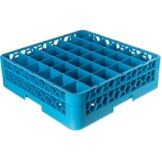 Carlisle&reg; OptiClean Blue 36 Compartment Glass Rack w/ 1 Extender