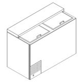 Perlick&reg; 4 Foot Black Underbar Glass Froster w/ Sliding Door